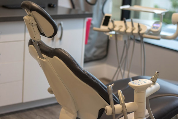 Dental exam chair at Enamel General and Cosmetic Dentistry in Newport Beach, CA 